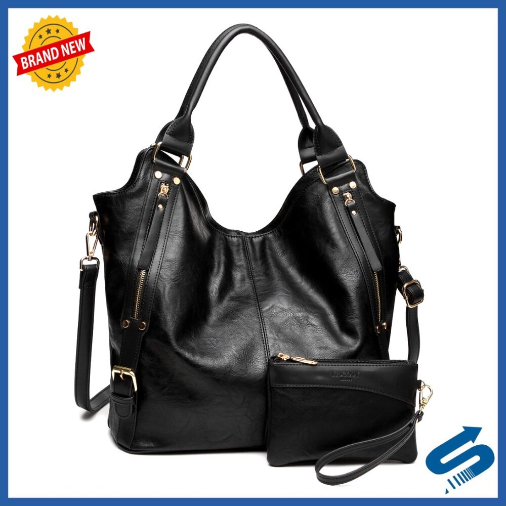 Pu Leather Hobo Tote Bag Adjustable Shoulder Strap Elegant Minimal Chic